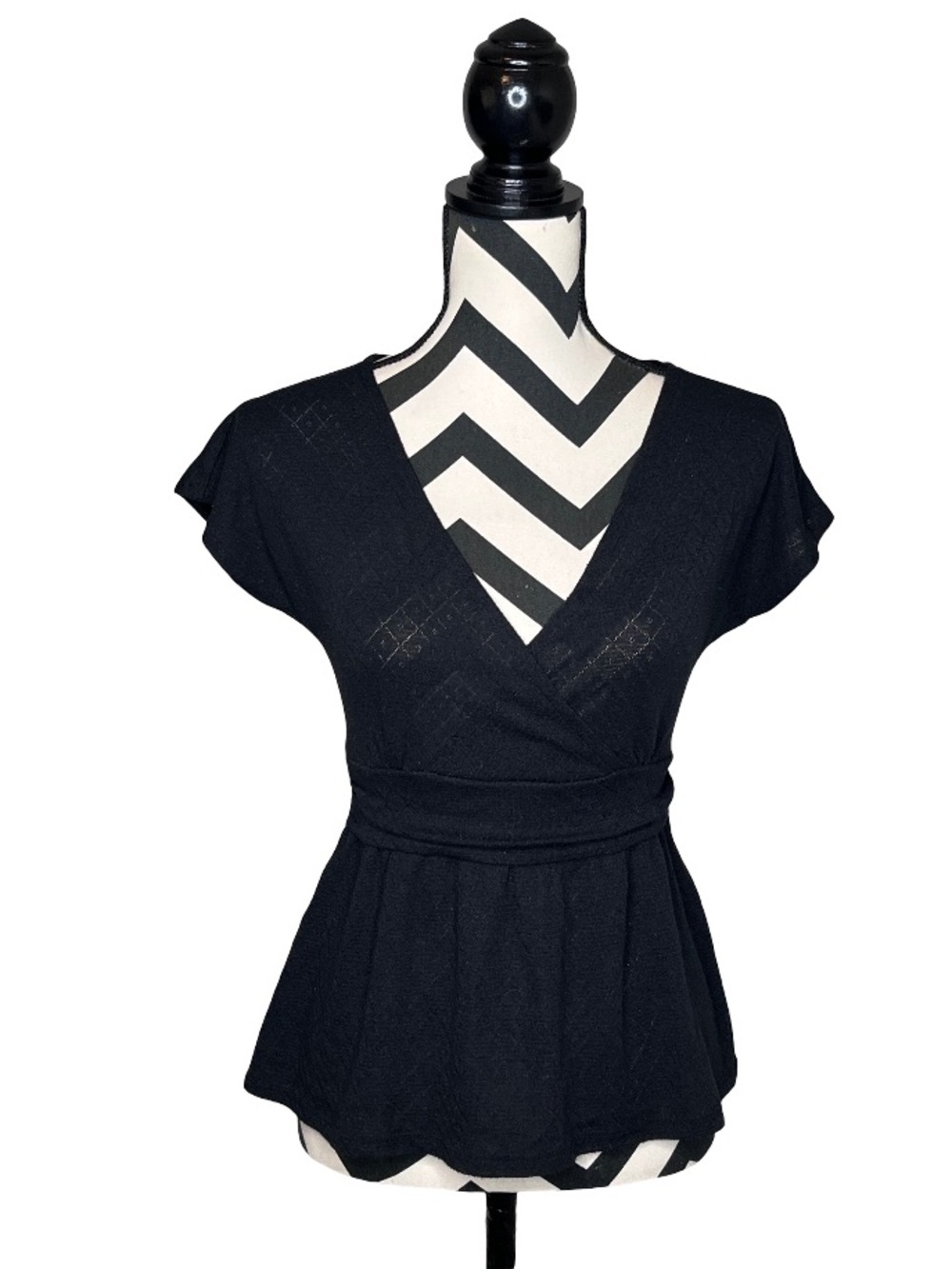 Express Whimsigoth Witchy Y2K Cap Sleeve Sheer V-Neck Babydoll Top Sz S